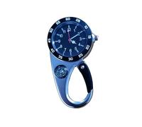 FOVAOK Reloj de bolsillo portátil con mosquetón, reloj deportivo, senderismo, reloj vintage, montañismo, brújula, mochila, plata, talla única