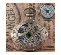 FOVAOK Reloj de bolsillo simple retro creativo creativo hueco antiguo reloj de bolsillo con personalidad, marrón, talla única