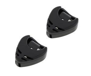 FOVAOK Soporte de plástico negro para púas de guitarra para guitarras acústicas/bajos/ukelele con parte trasera adhesiva, práctica colocación de púas (2 piezas)