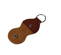 FOVAOK Soporte para púas de guitarra, de piel auténtica, estuche para púas, llavero, accesorios de guitarra (marrón)