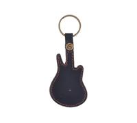 FOVAOK Soporte para púas de guitarra, estuche de piel para púas, llavero, forma de guitarra, púas de guitarra, accesorios para instrumentos de cuerda, excluyendo púa (negro)