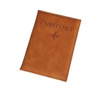 FOVAOK The World Map - Funda para pasaporte con estampado en caliente, diseño de avión simple para mujeres y hombres, funda de viaje para pasaporte, regalo de boda, C Caqui oscuro, Talla única