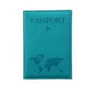 FOVAOK The World Map - Funda para pasaporte con estampado en caliente, diseño de avión simple para mujeres y hombres, funda de viaje para pasaporte, regalo de boda, A azul cielo, Talla única
