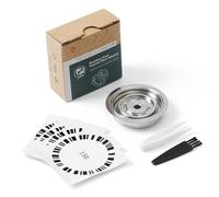 FOVNOT Adaptador de Cápsulas de Café Reutilizables, 150 ML de Acero Inoxidable Adaptador para Cápsulas de Café Convertidor para Cápsulas de café con 4 Pegatinas Compatiable for Vertuo Next/Vertuo POP