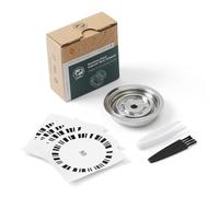 FOVNOT Adaptador de Cápsulas de Café Reutilizables, 80 ML de Acero Inoxidable Adaptador para Cápsulas de Café Convertidor para Cápsulas de café con 4 Pegatinas Compatiable for Vertuo Next/Vertuo POP