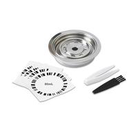 FOVNOT Adaptador de Cápsulas de Café Reutilizables, 80 ML de Acero Inoxidable Adaptador para Cápsulas de Café Convertidor para Cápsulas de café con 4 Pegatinas Compatiable for Vertuo Next/Vertuo POP