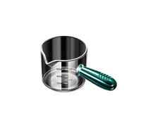 FOVNOT Café Exprés Medición Taza, 60ml/125ml Café Exprés Disparo Vaso Tazas Café Exprés Tazas con En Forma de V Boca y Escala Dual Adecuado para Café Exprés, Salsa de Tomate (Asa verde-60ml)