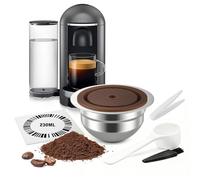 FOVNOT Cápsula de Café Reutilizable de Acero Inoxidable para Nes-resso Ve-tuo, 230mL Cápsula Rellenable con Tapas de Silicona de Grado Alimenticio Compatible con Máquinas Ve-tuo Plus/Pop/Next
