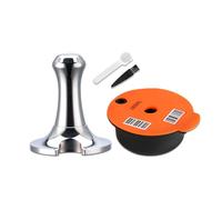 FOVNOT Cápsulas de Café Reutilizables para Cafetera Bosch Tas, 180mL, Rellenables, con Prensador de 51mm y Tapa de Silicona, Filtro de Café, 1 Cuchara y 1 Cepillo