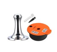 FOVNOT Cápsulas de Café Reutilizables para Cafetera Bosch Tas, 220mL, Rellenables, con Prensador de 51mm y Tapa de Silicona, Filtro de Café, 1 Cuchara y 1 Cepillo
