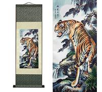 FOVNOT Decoracion China, Asiático Pared Decoración Hermosa Seda Desplazarse Tapices de Pared China Arte Pared Cuadros Decorativo Cuadro Desplazarse