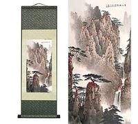 FOVNOT Decoracion China, Asiático Pared Decoración Hermosa Seda Desplazarse Tapices de Pared China Arte Pared Cuadros Decorativo Cuadro Desplazarse