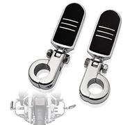 FOVPLUE 1.25" Highway Footpegs, Adjustable Footrest w/Mounting P-Clamps for Harley Touring Softail Dyna Sportster Honda Kawasaki Suzuki Yamaha Indian Victory with 1-1/4" Engine Guard/Tubing, Chrome#1