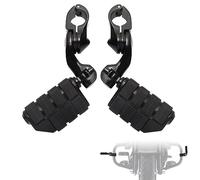 FOVPLUE 1.25" Highway Footpegs,Short Angled Adjustable Highway Pegs w/Mounts for Harley Touring Street Glide Electra Glide Road King Softail CVO Dyna Trike VRSC Sportster w/1-1/4" Engine Guard,Black#2