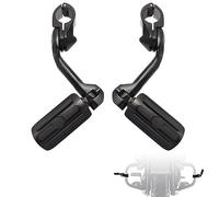 FOVPLUE Piquetas de carretera en ángulo de 1.25 pulgadas de largo, reposapiés para Road Glide Street Glide Electra Glide Road King con protector de motor de 1.25, color negro