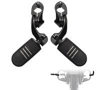 FOVPLUE - Reposapiés de carretera de 32 mm, cortos, en ángulo, regulables, con soportes, para moto, con defensas del motor de 32 mm, negro, n.º 3