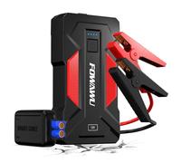 FOWAWU Arrancador de Baterias de Coche 6000 A 24800 mAh, Arrancador de Coches Portatil para Motor 9,5 L Gasolina o 7,5 L Diesel con luz LED y 2 Puertos USB de Carga rápida, Martillo de Seguridad