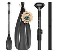 FOWAWU Crbono Completo 3-Parte Remo Paddle Surf Telescópico 160cm-210cm para Tabla de Surf Canoa Sup, Pala Sup Paddle Ligero y Portátil 1.45 lbs(657g) con Doble Quilla para Competiciones y Touring