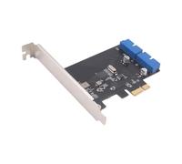 Fowecry - Tarjeta de expansión PCI Express USB 3.0, 19 pines, PCIe, 1 x a 2 puertos USB 3, 19 pines, adaptador interno, USB 3, 20 pines
