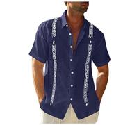 Foweknow Camisa para hombre de algodón y lino, camisa de verano, camisa hawaiana, camisa de negocios, camisa clásica para exteriores, camiseta de fitness, sencilla y versátil, chaqueta de camisa con