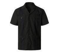Foweknow Camisa para Hombre Guayabera Camiseta de Manga Corta Cuello Relax Camisa Casual Cercano Oriente Camisa Árabe Con Bolsillo Múltiple Camisa de Playa Para Boda Fiesta Moderna Ligera Casual