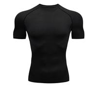 Foweknow Camiseta de compresión para hombre de manga corta, camiseta de compresión para culturismo, de secado rápido, camiseta deportiva transpirable, moldeadora de cuerpo, moldeadora de figuras