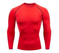 Foweknow Camiseta funcional para hombre de secado rápido, transpirable, camiseta deportiva para bicicleta, camiseta de manga larga, camiseta de manga larga, camiseta de entrenamiento, camiseta de