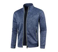 Foweknow Cárdigan de punto para hombre Chaqueta de punto fino con cremallera Otoño Invierno Chaqueta Casual Cómodo Ligero Abrigo de Invierno Corte Regular Jersey Clásico Chaqueta Deportiva, marine, XL