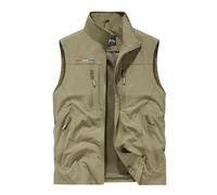 Foweknow Chaleco al aire libre para hombre de verano ligero chaleco casual sin mangas chaleco de trabajo fino softshell chaleco deportivo transpirable chaleco multifunción para camping, pesca, caza
