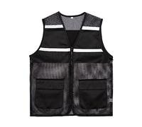 Foweknow Chaleco de seguridad para adultos Chaleco reflectante de seguridad para hombres y mujeres con cremallera y bolsillos Chaleco de trabajo transpirable Ligero Chaleco deportivo Chaleco de moda