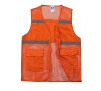 Foweknow Chaleco de seguridad para adultos, chaleco reflectante de seguridad para hombres y mujeres con cremallera y bolsillos, chaleco de trabajo transpirable, ligero, chaleco deportivo, chaleco de