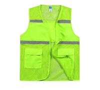 Foweknow Chaleco de seguridad para adultos, chaleco reflectante de seguridad para hombres y mujeres con cremallera y bolsillos, chaleco de trabajo transpirable, ligero, chaleco deportivo, chaleco de