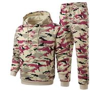 Foweknow Chándal de camuflaje largo para hombre, combate táctico, cómodo, traje deportivo de gran tamaño, traje informal para otoño e invierno, traje de casa Y2K, sudadera y pantalones deportivos