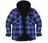 Foweknow Chaqueta de invierno para hombre a cuadros, chaqueta de forro polar, camisa de leñador gruesa, camisa térmica de moda, cómoda, chaqueta cálida para exteriores, manga larga, informal,