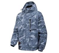 Foweknow Chaqueta impermeable de camuflaje para hombre, transpirable, con capucha, chaqueta cortavientos táctica, cortavientos táctica, para exteriores, ciclismo, senderismo, informal, chaqueta