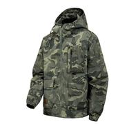 Foweknow Chaqueta impermeable de camuflaje para hombre, transpirable, con capucha, chaqueta cortavientos táctica, cortavientos táctica, para exteriores, ciclismo, senderismo, informal, chaqueta