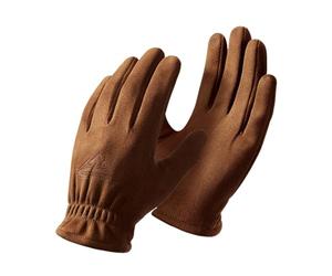 Foweknow Guantes térmicos de ante para hombre, guantes de conducción a prueba de viento, manoplas suaves, de algodón, informales, guantes de invierno, guantes de dedo para pantalla táctil, guantes de