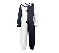 Foweknow Killer Clown Kostüm Herren Kostüm Art The Clown Cosplay Outfits Clown Jumpsuit für Halloween Karneval Movie Killer Terrifier Clown Schwarz Weiß Jumpsuit, Blanco, M