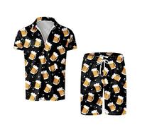 Foweknow Oktoberfest Y2K Streetwear - Conjunto de camiseta y pantalones cortos para hombre, diseño de cerveza, camiseta y pantalones cortos, para Oktoberfest, divertido, para festivales populares