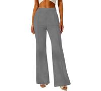 Foweknow Pantalones de traje para mujer, festivos, elegantes, pantalones de tela, pantalones anchos plisados, pantalones chinos, estilo businiess, monocolor, moda, pantalones de yoga