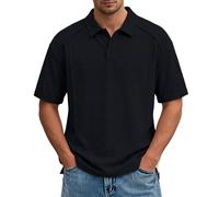 Foweknow Polo de manga corta para hombre, transpirable, de secado rápido, camiseta de ocio, deporte, verano, polo para hombre, camiseta de trabajo, informal, manga corta con botones, camiseta atlética