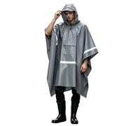 Foweknow Poncho de lluvia para festival reutilizable chubasquero adulto poncho para senderismo, camping, ciclismo, viajes, ropa de lluvia impermeable transpirable poncho de lluvia, 01 gris., Talla