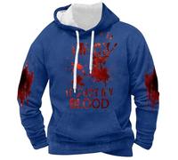 Foweknow Sudadera con capucha para hombre I'm Ok It's Not My Blood Sudaderas con capucha para hombres Halloween con estampado de sangre suéter casual de manga larga sudadera con capucha suave sudadera