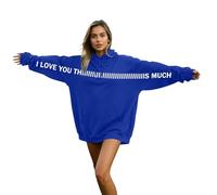 Foweknow Sudadera con capucha para mujer con texto "I Love You" Harajuku Oversized Sweatshirt Sport Style Pullover mit Tasche Stilvolle Locker Hoody Sportshirts bequem weich Kapuzenpulli Langarmshirt