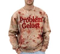 Foweknow Sudadera de Halloween para hombre, sin capucha, salpicaduras de sangre, suéter de Halloween, disfraz de terror, camiseta de manga larga, horror, estampado sangriento, parte superior, informal