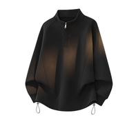 Foweknow Sudadera para hombre de invierno de manga larga para exteriores, con cuello alto, monocolor, cuello alto, cremallera 1/4, sin capucha, suéter de trabajo, manga larga, suéter de negocios