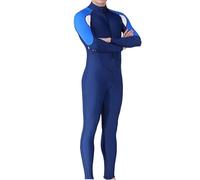 Foweknow Traje de baño para hombre largo mono de manga larga protección solar de una sola pieza traje de neopreno traje de baño ropa de protección hombres elástico cuerpo entero traje de baño traje de