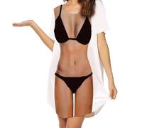 Foweknow Vestido camisero para mujer con divertido bikini estampado corto vestido de playa vestido de playa vestido de verano ventilado vestido informal holgado, vestido midi de verano, Negro , L