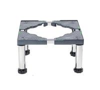 Fowenert Base Lavadora con 4 Patas Acolchadas, Carga 350KG Soporte Lavadora, Ancho Ajustable 45-70cm, Altura 26-29cm Base con Ruedas Adecuado para Secadora, Frigorífico, Gris