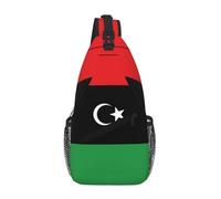 FOWIYRH Bandoleras con estampado de bandera de Libia para mujeres y hombres, riñonera para senderismo al aire libre y bolsa deportiva informal para viajes, trabajo y uso diario